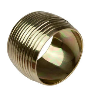 Servilletero de Metal dorado antiguo con diseño de forro, forma redonda para cenas, fiestas, Decoración de mesa de comedor, servilletero - Product Image 1