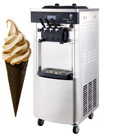 Meilleure vente mondiale machine à crème glacée de bureau machine à crème glacée molle commerciale à faible puissance petite machine à crème glacée trois couleurs