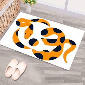 Tapis Serpent Enroulé avec Crâne, Tapis Imprimé pour Intérieurs Modernes de Loft, Tapis Doux à Poils Longs - Product Image 5