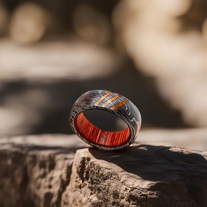 Personnalisable OEM Damas Acier Whisky Baril Incrustation Bois Fiançailles Alliance À La Main Couteaux Industriels De Qualité Qualifiée DIY - Product Image 6