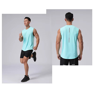 ชุดออกกำลังกายแขนกุดสำหรับผู้ชายแห้งเร็วเสื้อกล้ามและกางเกงวิ่งชุดฝึกออกกำลังกายน้ำหนักเบา - Product Image 2