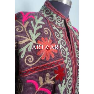 Chaqueta Corta con Bordado Floral Vintage, Forro de Algodón a Rayas, Hecha a Mano, Transpirable, de Secado Rápido, Estilo Informal para Fiestas - Product Image 3