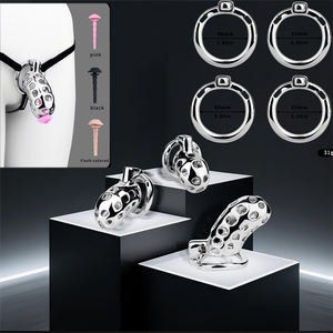 Сетчатая клетка верности из нержавеющей стали с поясом и катетером - Product Image 1