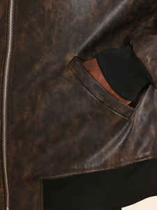 OEM <b>Men</b> Fur Collar Sheepskin <b>Faux</b> <b>Leather</b> Bomber <b>Jacket</b> Bomber Letterman Baseball Style to Keep Warm - Product Image 5