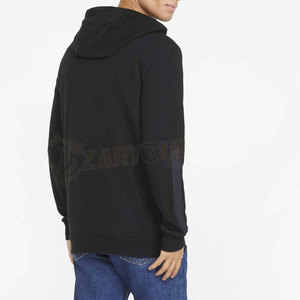 Sweat à capuche de sport en Polyester/coton pour homme, Design personnalisé, noir uni, fermeture éclair - Product Image 4