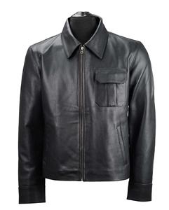 Veste en cuir de style manteau 100% qualité supérieure avec style de poche avant et fermeture à glissière Durable doux en gros - Product Image 1