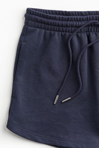 Short de course de sport bleu marine taille haute pour femme séchage rapide coton-matériau doux coupe ajustée short d'entraînement de jogging motif chaud - Product Image 3