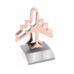 Most Demanded REGAL INCORPORATION Wooden Base Rose Gold Aeroplane Desktop BTC-4271 Customized Size Aviation Enthusiast Gifts - Product Image 3