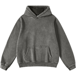 Sweat à capuche délavé à l'acide de style rétro personnalisable pour hommes 100% Premium Cotton Fleece Embroidered Winter Private Label Branding Custom - Product Image 1