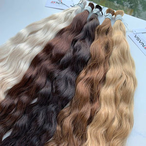 Vente en gros d'extensions de cheveux humains vierges vietnamiens 100% soyeux et droits non transformés approvisionnement en vrac de style vague naturelle brute de la NASA - Product Image 1