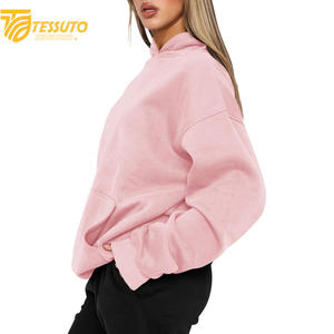 เสื้อครอปไซส์ใหญ่พิเศษสำหรับผู้หญิงเสื้อมีฮู้ดแฟชั่นผ้าฝ้าย100% สั้นโอเวอร์ไซส์สำหรับผู้หญิง - Product Image 5