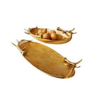 Bandeja Redonda Decorativa de Metal con Acabado Clásico para Servir en el Hogar, Hoteles, Bodas, Oficinas, Decoración Navideña de Estilo Rústico - Product Image 2