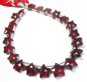 Haute Qualité 7.5 Pouces Strand Grenat Rouge Africain À Facettes 7.5-11mm Naturel Mozambique Star Cut Perles De Pierres Précieuses En Vrac 7.5 Pouces - Product Image 1