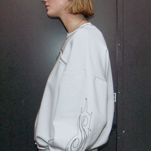 Wholesale Custom High Quality Solid Color 100% Cotton Oversized <b>Crewneck</b> Women Sweatshirt - Product Image 3