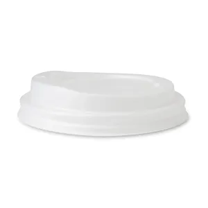 CPLA Lid 90mm Diameter White Color with Drinking Hole Compostable Disposable Eco-Friendly Cup Lids - 1000 pcs/carton - Product Image 3