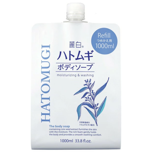 Savon pour le corps Kumanoyushi Reihaku Hatomugi 1000 ml recharge, soin de la peau, hydratant, fabriqué au Japon, haute performance - Product Image 1