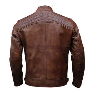 Veste en cuir pour homme tendance fabriquée en usine Service OEM Concevez votre propre logo Veste en cuir pour homme - Product Image 3