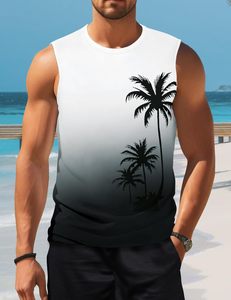 Débardeurs décontractés respirants en maille pour hommes, sans manches, coupe musclée, personnalisables, grandes tailles, vêtements de plage en polyester/coton 3D - Product Image 4