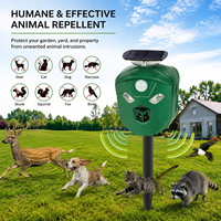 Répulsif d'animaux à trois faces avec capteur infrarouge indépendant, lumière LED clignotante, haut-parleur ultrasonique 3840, lutte intelligente contre les nuisibles