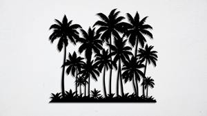 Décoration murale en métal noir en forme de palmier tropical pour la maison de plage, le salon et la décoration intérieure côtière, provenant d'Inde - Product Image 5