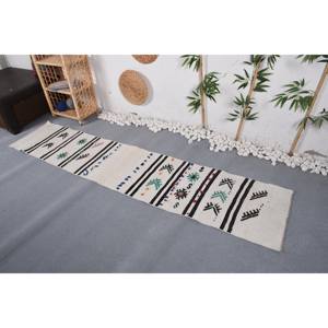 Tapis Vintage en Laine Turque 1.8x 8.6ft Bohème Blanc Motif Géométrique Classique Style Boho Support en Latex pour Décorations de Salon - Product Image 3