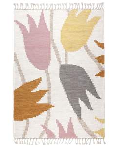 Alfombras Kilim de lana tejidas a mano hechas a mano de diseñador patrón geométrico de estilo liso trenzado para uso en sala de estar pila de bucle lavable - Product Image 1