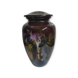 Urna Funeraria con Diseño de Paisaje de Atardecer Púrpura y Faro, Acabado Brillante para una Conmemoración Tranquila - Product Image 5