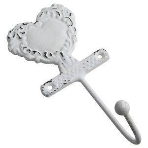 White <b>Clothes</b> Metal Design Coat Hooks and <b>Hanger</b> Wall Decor Painted for Hanging Small Vintage Single <b>Clothes</b> Coat Hat Hook - Product Image 4