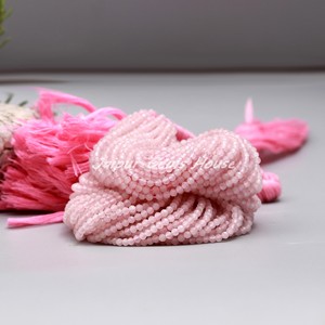 Meilleure vente 2mm-2.5mm Quartz Rose naturel Micro perles à facettes rose à la mode fabrication de bijoux en pierre pour forme à facettes - Product Image 2