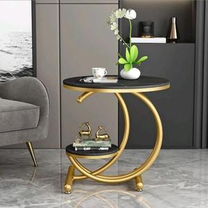 โต๊ะกาแฟทรงกลมพร้อมตัวเครื่องทำจากโลหะสำหรับตกแต่งห้องนั่งเล่น - Product Image 6