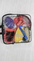 Ensemble de toilettage pour chevaux BLUHORSE, gants en plastique durables multi-usages, grattoir, style personnalisable, léger, soin de l'écurie, noir BH-945