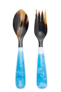 Ensemble de serveurs à salade en résine avec cuillère et fourchette pour la cuisine à domicile - Outils à salade écologiques - Product Image 3