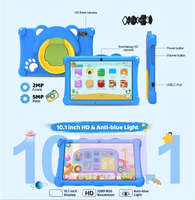 Tablet anak Super murah 10.1 inci 12GB 512GB, Tablet belajar pendidikan Tablet 4G call Tablette Enfant untuk anak-anak