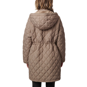 Veste matelassée coupe-vent pour femme, manteau long chaud, vêtement d'extérieur léger pour l'hiver, col montant, logo personnalisé disponible - Product Image 4