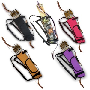 Carcaj de flecha de tiro con arco de caza de cuero PU de alta calidad con impresión de logotipo de diseño personalizado de pluma de plástico - Product Image 1