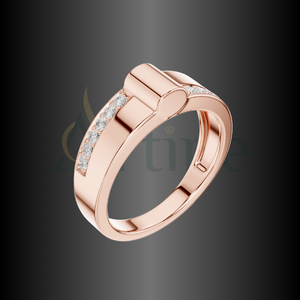 Anillo de diamante minimalista ajustable de 14K para mujer the Beauty Gracious - Product Image 1