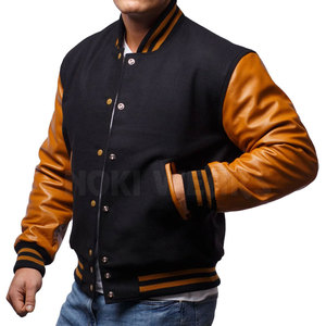 Veste Letterman légère Veste d'hiver Letterman à boutons couverts Veste Letterman en cuir et laine - Product Image 4