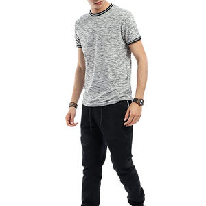 Camiseta de algodón de corte Regular para hombre, camisetas informales de manga corta con adorno de contraste, precio al por mayor, al mejor precio - Product Image 3