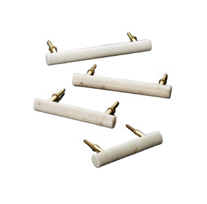 Bouton d'armoire en marbre et laiton de style moderne, poignées et poignées de tiroir de forme personnalisée d'Inde - Product Image 1