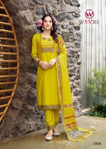 Exclusivo Viscosa Hilo Vaticano Trabajo Kurti Pant Y Dupatta Catálogo Completo disponible a tarifa mayorista a tarifa Mayorista - Product Image 5