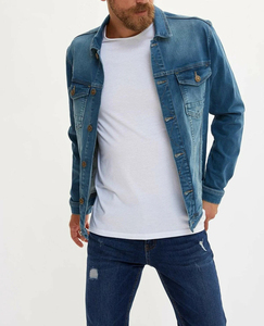 Custom <b>Men's</b> Denim Jacket Vintage Washed <b>Jeans</b> Jacket Streetwear Slim Fit Casual Fashion High Quality OEM Wholesale - Product Image 3