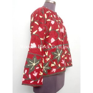 <b>Women's</b> Casual Finished Floral Button Embroidery cotrise Quilted <b>Jacket</b> Handmade Eco-Friendly <b>Short</b> Beach-Inspired Winter <b>jacket</b> - Product Image 4
