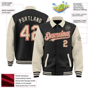 Fabricante OEM de alta calidad bordado hombres Universidad personalizado béisbol bombardero Letterman Crop cuero Varsity chaqueta - Product Image 2
