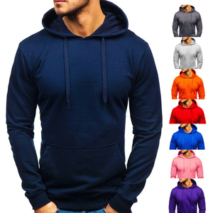 Pull en molleton de coton sans fil de haute qualité, uni, sans poche, bord brut personnalisé pour sweat-shirts pour homme, 100% coton - Product Image 2