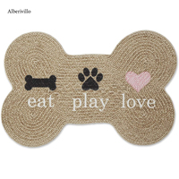 Tapis de chien en coton de qualité supérieure Tapis de patte de pied à impression personnalisée pour tapis de chien de compagnie avec différents designs et couleurs d'Inde