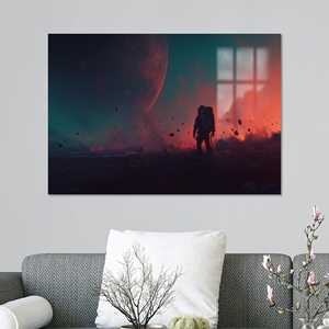 Obra de arte impresa en lienzo: Paisaje de planeta alienígena de ciencia ficción, vidrio - Product Image 1