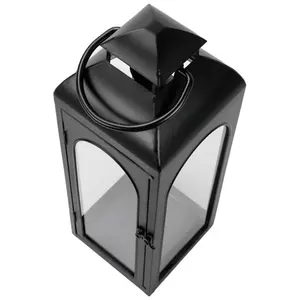 Lanterne suspendue en métal avec revêtement en poudre noire OEM pour événement utilisation décorative pour restaurant décoration intérieure autres bougeoirs - Product Image 3