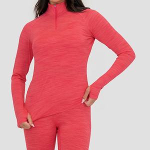 Veste de gymnastique extensible de couleur unie pour femmes en polyester personnalisable avec fermeture à glissière pour l'hiver - Product Image 3