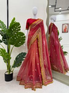 ส่าหรีผ้าไหมพรีเมี่ยมที่มีขอบตัดกันเหมาะสำหรับใช้ในสำนักงานและเป็นทางการในราคาที่ไม่แพงจากอินเดีย - Product Image 5