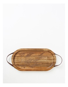 Plateau de service moderne en bois naturel avec rebord incurvé – Plateau rectangulaire en bois de style japonais pour table basse et décoration de cuisine - Product Image 2